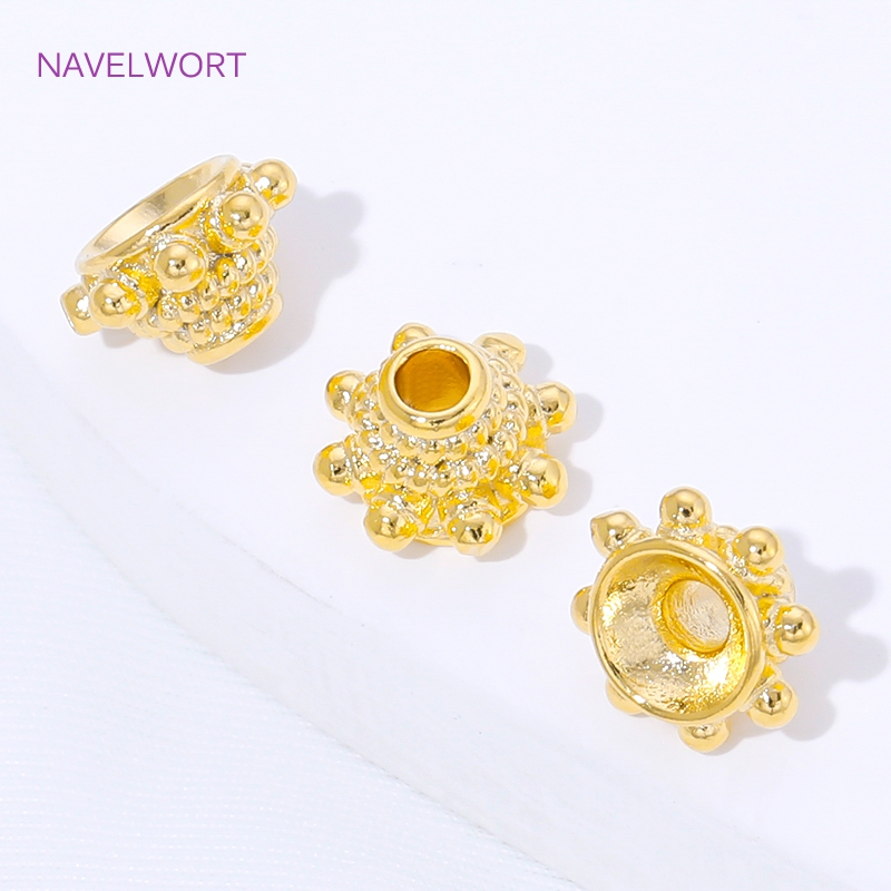 Flower Supply - 2/4/8pcs 18K Gold Plated Spacer Bead