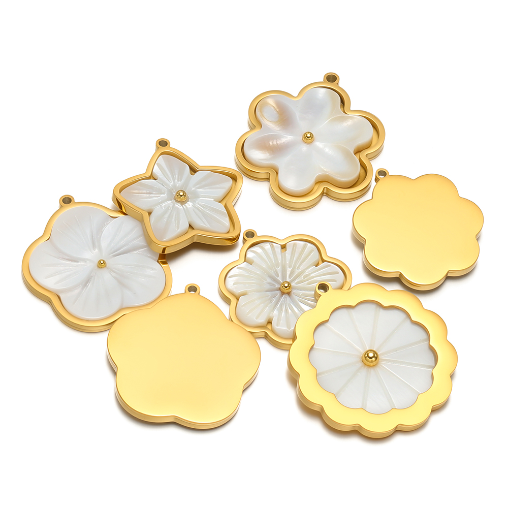 Flower Supply - 3pcs Stainless Steel Flowers Flat White