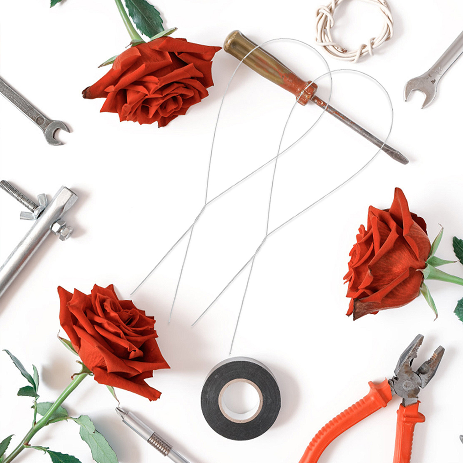 Florist Wreath Supply - 250Pcs Handcrafted DIY Rose Flower Wire