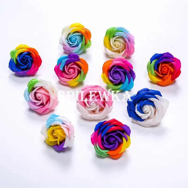 Flower Supply - Spilewka 6X7cm Colorful Rose Artificial Flower
