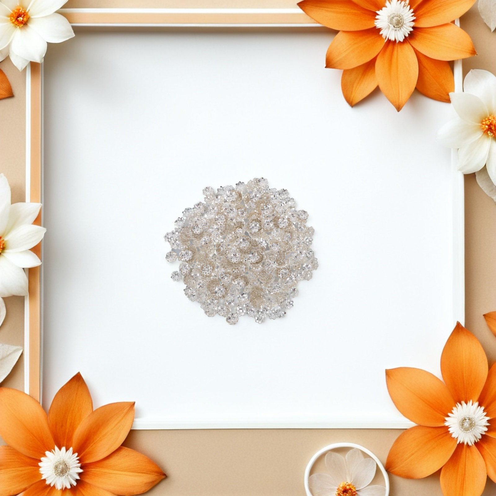 1000Pcs Iron Flower Bead Caps  - Flower Supply 评论和价格