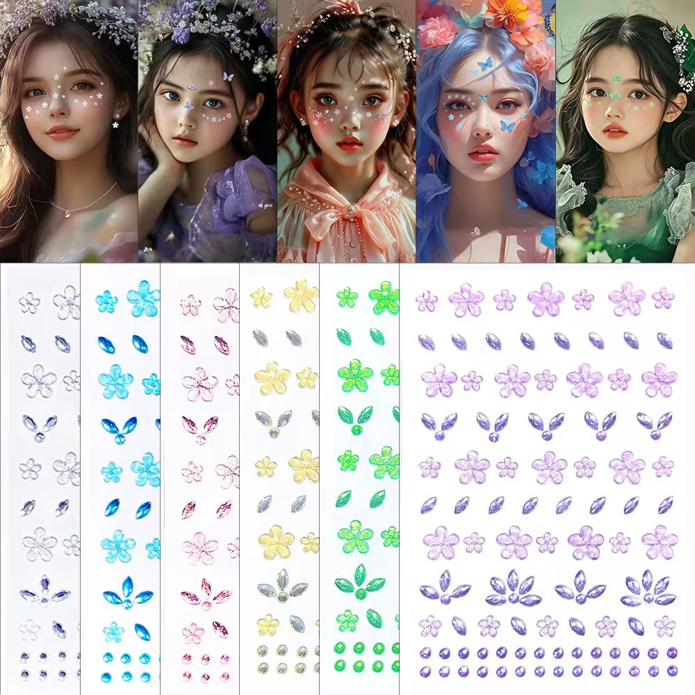 New Diamond Face Stickers 3D F - Flower Supply 评论和价格