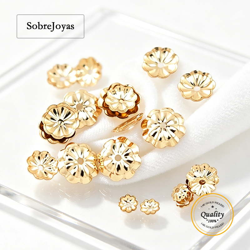 14K Gold Filled Flower Bead Ca - Flower Supply 评论和价格