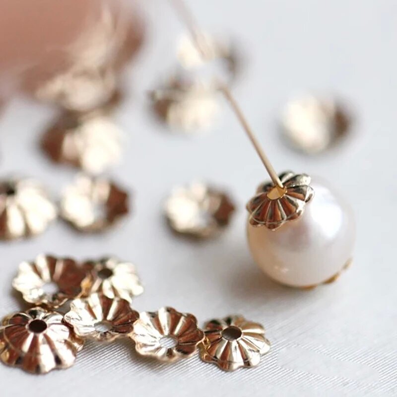 14K Gold Filled Flower Bead Ca - Flower Supply 评论和价格