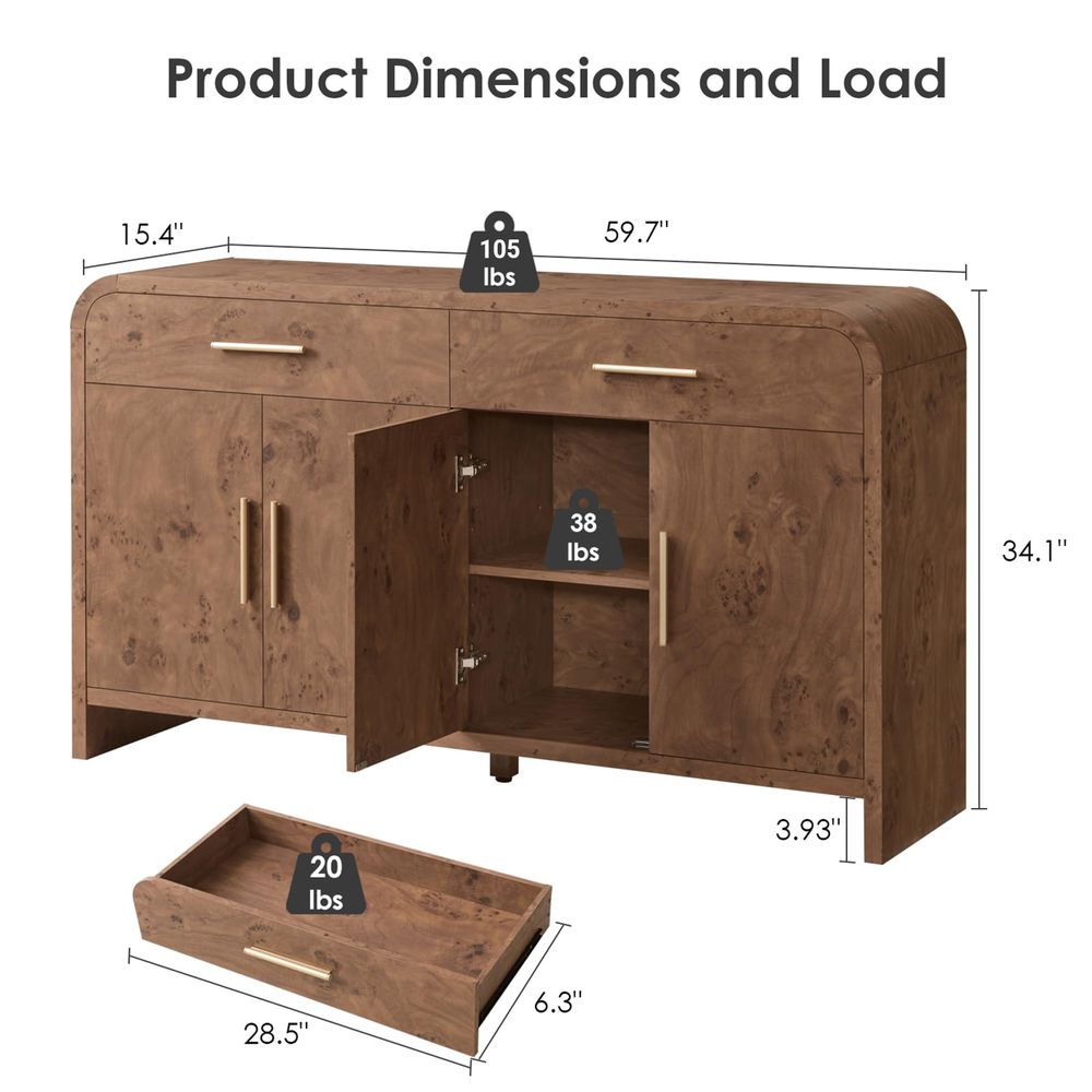 Sideboard Buffet Cabinet with  - B & J Florist Supply Linwood 评论和价格