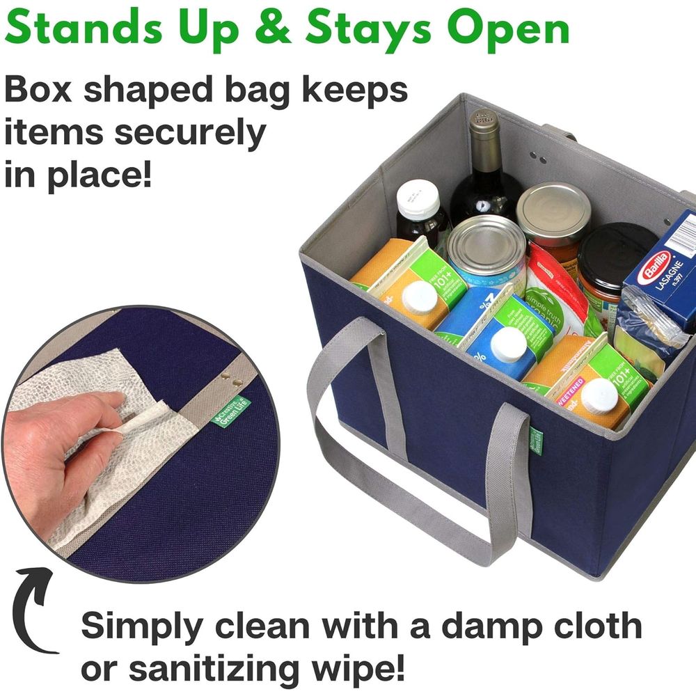 Reusable Grocery Bags (3 Pack) - B & J Florist Supply Linwood 评论和价格