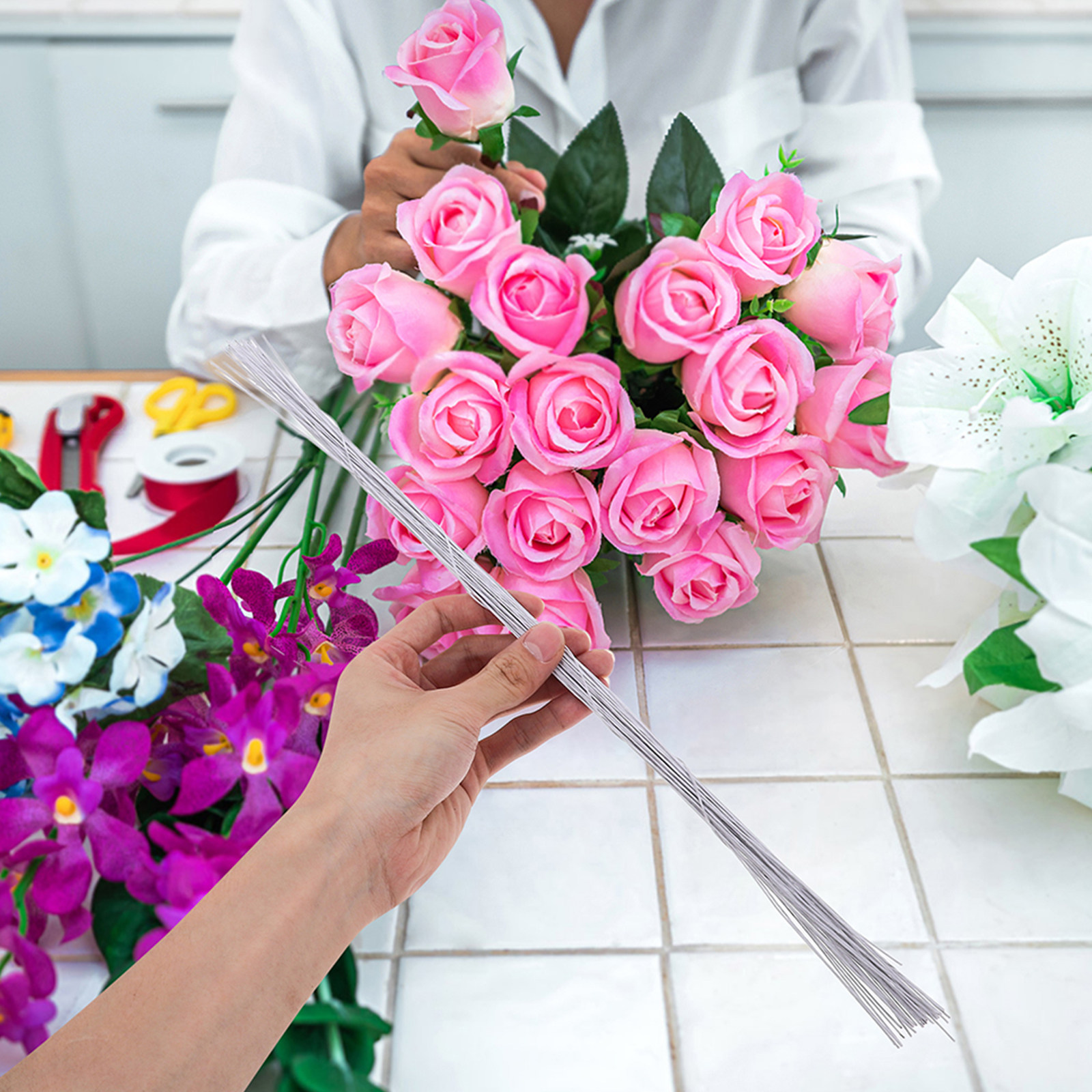 250Pcs Handcrafted DIY Rose Fl - Florist Wreath Supply 评论和价格